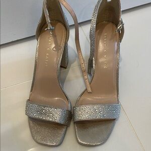 Kelly & Katie Silver Glitter Block Heels